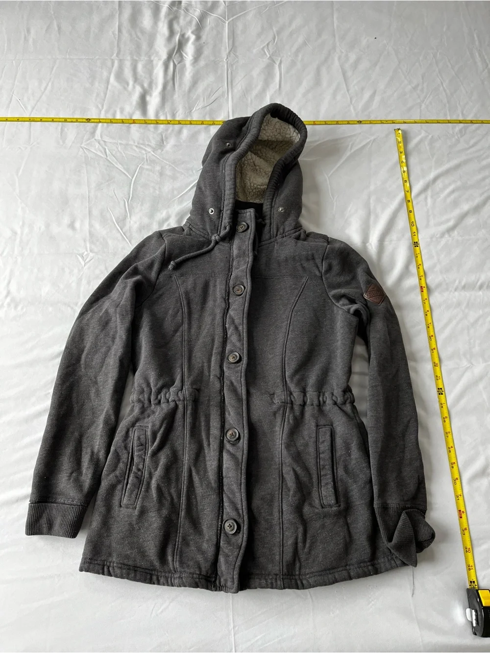Hollister Dark Gray Hooded Military-Style Field Jacket